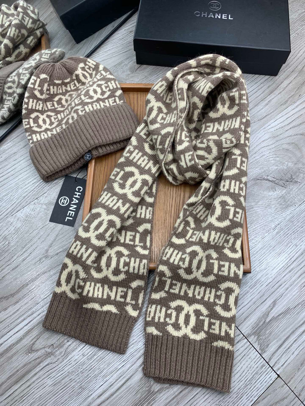 CC Cozy Knit Beanie and Scarf 2-Piece Set