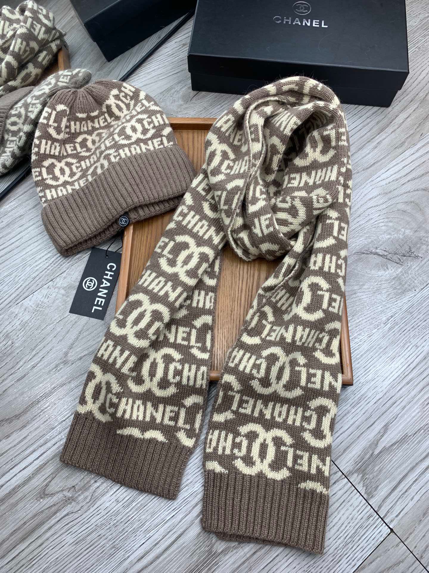 CC Cozy Knit Beanie and Scarf 2-Piece Set