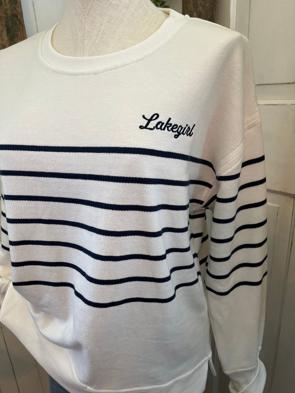 Lake Girl Striped Crew Neck